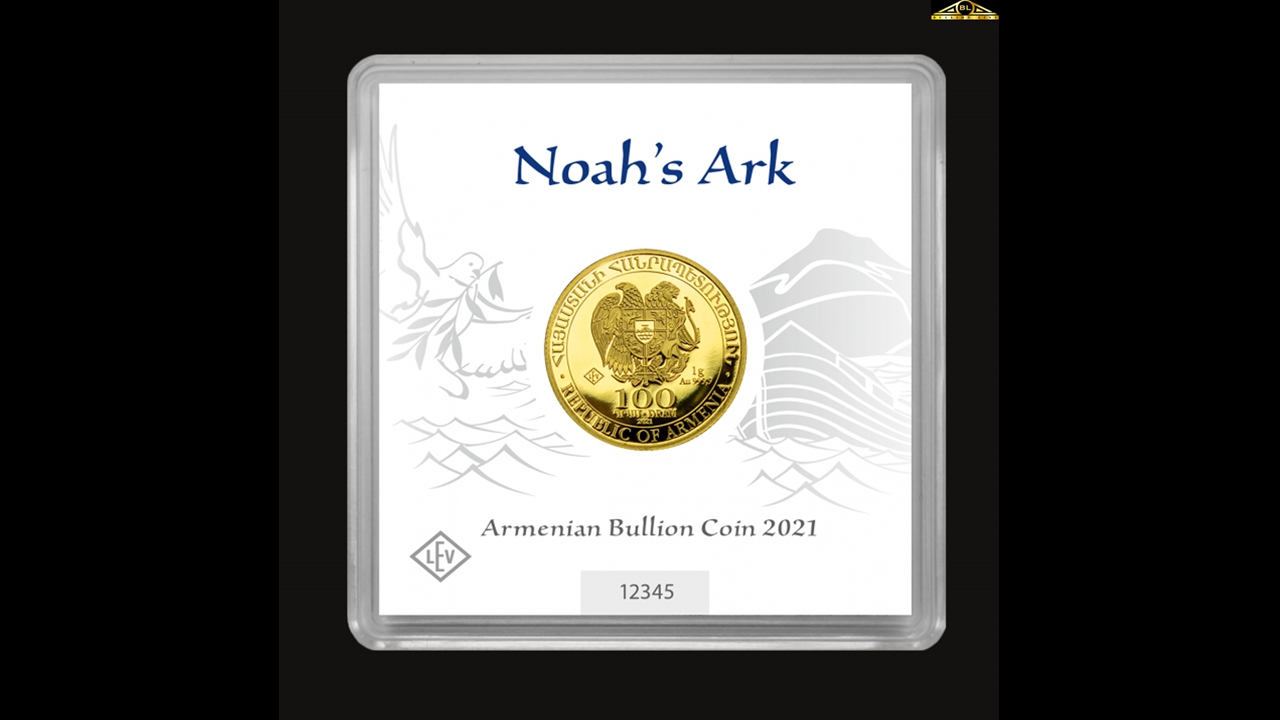 Bullion List Browse 1g Gold Armenia Noah's Ark 2021 Coin (Capsule)